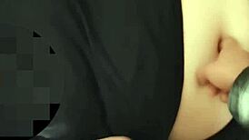 mmm i cant get enough of fingering this sexy milf's deep curvy navel up close