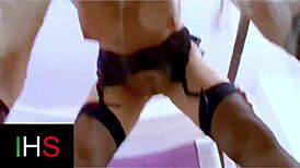 This big slut milf's ass gets wrecked double on the bed