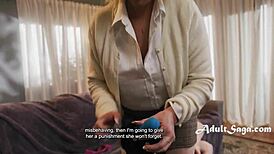 Ryan Keely dominates Hazel Moore's anal with a huge dildo, turning the smug PAWG babysitter into a rough femdom toy for pussy licking and assfucking