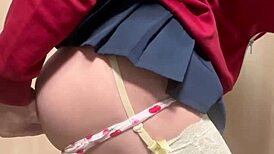 Hey, check out this cute Japanese teen in embarrassing erotic panties getting her big ass trained for anal!
