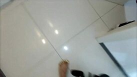 trv catches bathroom toy play rams busty latina ass