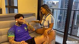 hot argentinian friend iara sanchez consoles after brazil loss