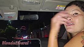 Blondes Suck Cum For Uber Ride! Friend's Wife And Hubby Pay With Pussy Blowbang