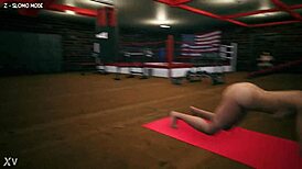 Voyeur Watches Girls Play Workout Games At Gym