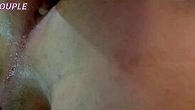 Hot wife pegs husband's tight ass close-up with strapon in sensual femdom session