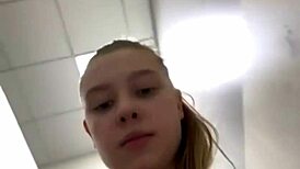 wanna see this horny teen whore finger her ass with plug in public gym?