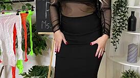 what's under that sexy fishnet dress on the curvy teacher?
