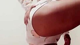 hey, that mexican girl's goodnight kiss with her big natural tits out