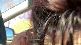 emo slut throated hard during car ride by monster cock