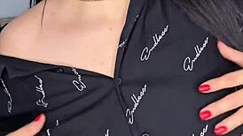 look at this curvy coed stuffing lingerie in her fat pussy!