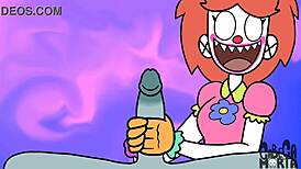 Clownish cartoon goths tease intriguing fun in wild antics