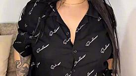 look at this curvy coed stuffing lingerie in her fat pussy!
