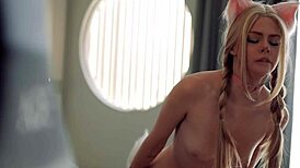 POV Catwoman Roleplay Turns into Juicy Pussy Fuck with Cute Blonde Riding Hard