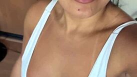 Kriss Hotwife Rides Bike in Tiny Bikini Morning Heat