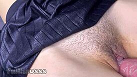 😍 watch this hairy teen pussy drip before huge creampie closeup cumshot!