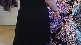 bbw milf strips black dress slow, huge tits bounce tease 😍🔥