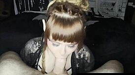 my heart races watching cute goth cosplayer gagged on big dick deepthroat