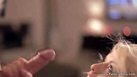 Whoa! Experienced Blonde Milf's Artistic Blowjob Facial Swallow!