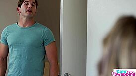 Haley Reed's Double Deepthroat Cock Tease Cum Swap