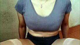 watch this shemale ride her dildo deep