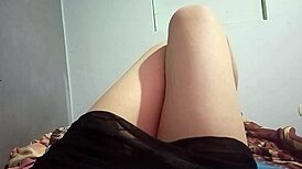step cousin teases happy ending legs spread wide in real masturbation
