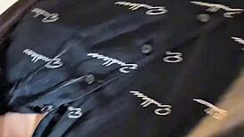 look at this curvy coed stuffing lingerie in her fat pussy!