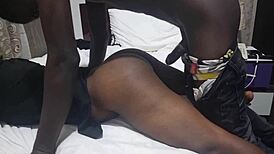 naughty son sneaks behind hot house girl for bent over pounding
