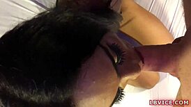 Amateur Thai ladyboy Jordan pounded doggystyle anal with handcuffs on