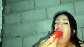 Morena latina milf masturbates huge pussy with vibrator until massive squirting orgasm hits