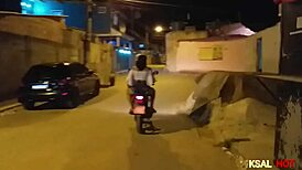 naughty danny hot spots cute guy at square hops on moto for huge cock anal pounding her tight brazilian ass