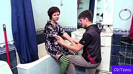 Alla and navon sneak shower massage turning into dorm bathroom tit play