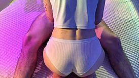 Young amateur couple's real homemade fuck with wet pussy tease and huge orgasm