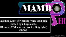 Laurinha Alice perfect white Brazilian ass double penetrated by monster cocks