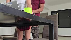 my hubbys cunada suckin dick at table w me... hot!