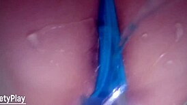 Chubby wife wets panties peeing on toilet cam