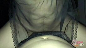 big tits milf shows black see through natural curves