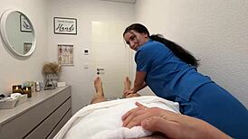 Fucked hot masseuse from dating app doggystyle then cowgirl on shaved pussy