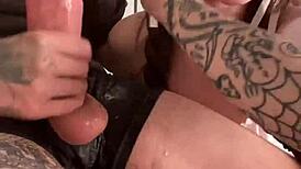 gerageyn slurps that monster cock in sloppy deepthroat action