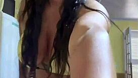 brazilian slut's pussy marks lingerie begging for huge cock
