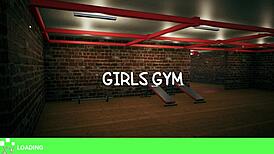 Voyeur Watches Girls Play Workout Games At Gym