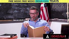 dude, katie kush teases teacher in class till he chokes and fucks her hard!