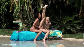Aneta Debby Poolside Lesbian Pussy Licking Kissing Erotic Action