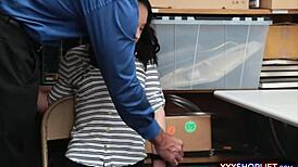 Holy Fuck! Cute Shoplifter Teen Pounded by Mall Officer!