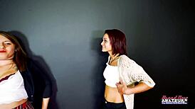 keyton and nica's petite tattooed asses double dildo rimjob and deepthroat heat
