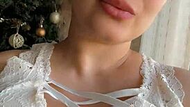 stunning blonde boasts massive natural tits