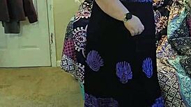bbw milf strips black dress slow, huge tits bounce tease 😍🔥