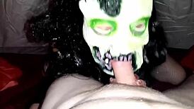 Forest witch in cosplay grabs my cock for outdoor cowgirl ride doggystyle