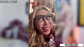 influencers seduce submissive teen in miniskirt for doggystyle threesome lickfest