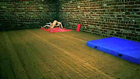 Voyeur Watches Girls Play Workout Games At Gym