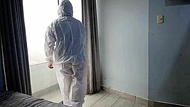 Cleaning Guy's Hard Cock Ends Up Deep in Shaved Peruvian Pussy Doggystyle